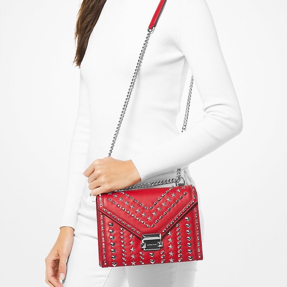MICHAEL MICHAEL KORS Whitney Large Studded Leather Convertible Shoulder Bag - Picture 2 of 10